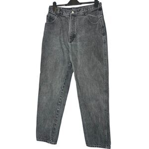 Vtg Gitano Womens Black Straight Leg Jeans Sz 14 Short Cotton Denim Faded 90s